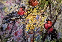 obraz: ptaki wśród gałęzi (photo)