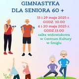 Harmonogram zajęć w maju, w ramach Gimnastyki dla Seniora 60+