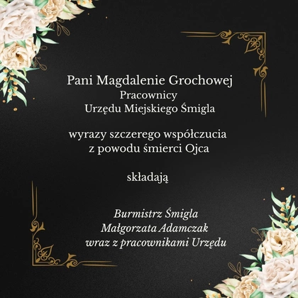 Kondolencje dla Pracownika Urzędu Miejskiego Śmigla